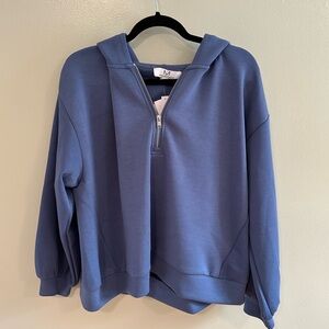 Magaschoni Indigo Half-Zip Hoodie